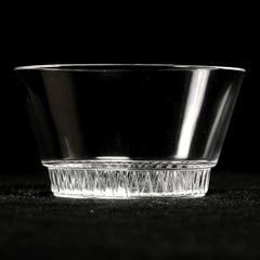 1932 René Lalique Set of 6 Glass Bourgueil Hand Bowls, Art Deco Bowls