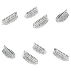 1932 René Lalique Set of 8 Nippon Knife Rests Glass Water Pearls