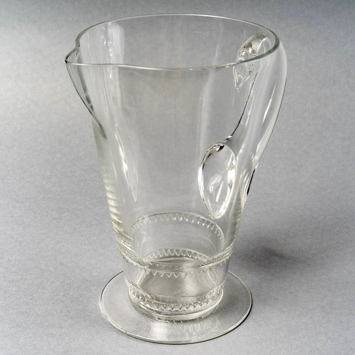 Mid-20th Century 1932 René Lalique Set of Glasses Decanter Pitcher Vouvray Clear Glass 42 Pieces