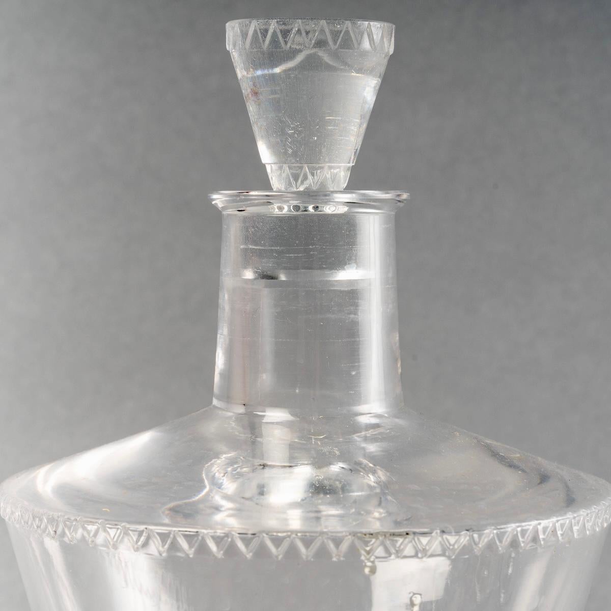 1932 René Lalique Set of Glasses Decanter Pitcher Vouvray Clear Glass 42 Pieces 1
