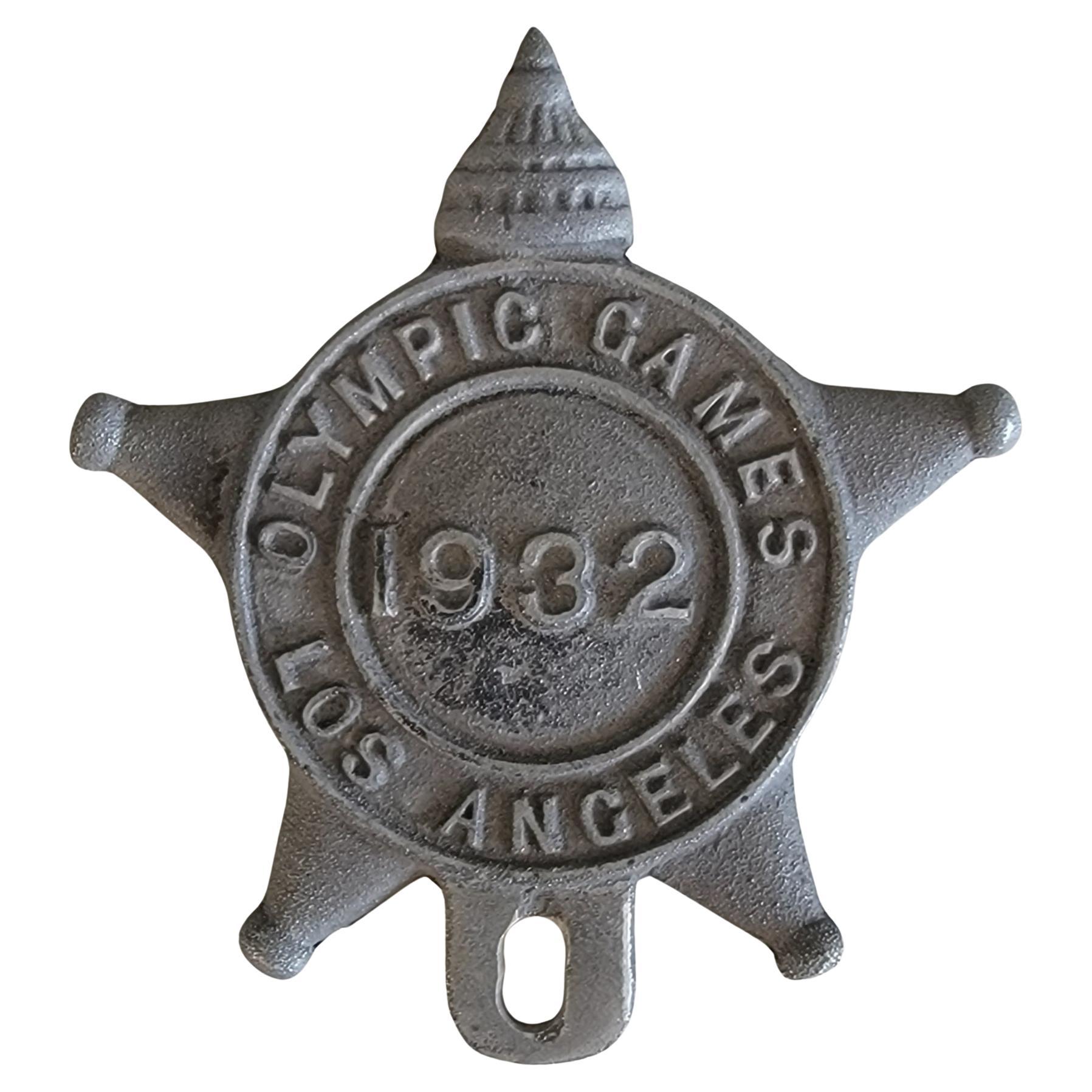 1932 Summer Olympics Los Angeles License Plate Fob For Sale