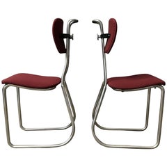 1932, W.H. Gispen para Gispen Culemborg, Holanda, Sillones de mecanografía originales de antes de la guerra