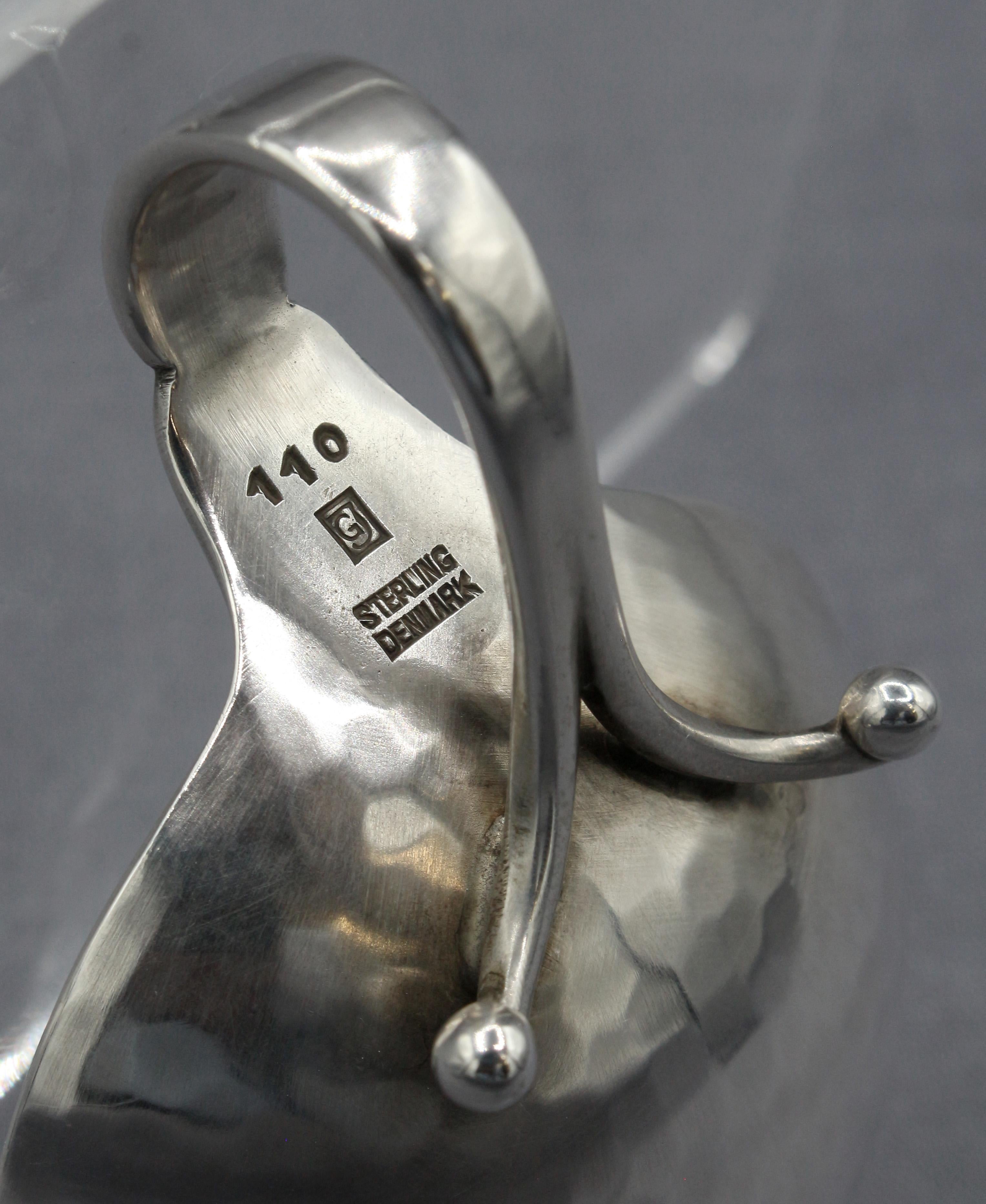 Danese 1933-1944 Set di 6 saliere in argento di Georg Jensen in vendita