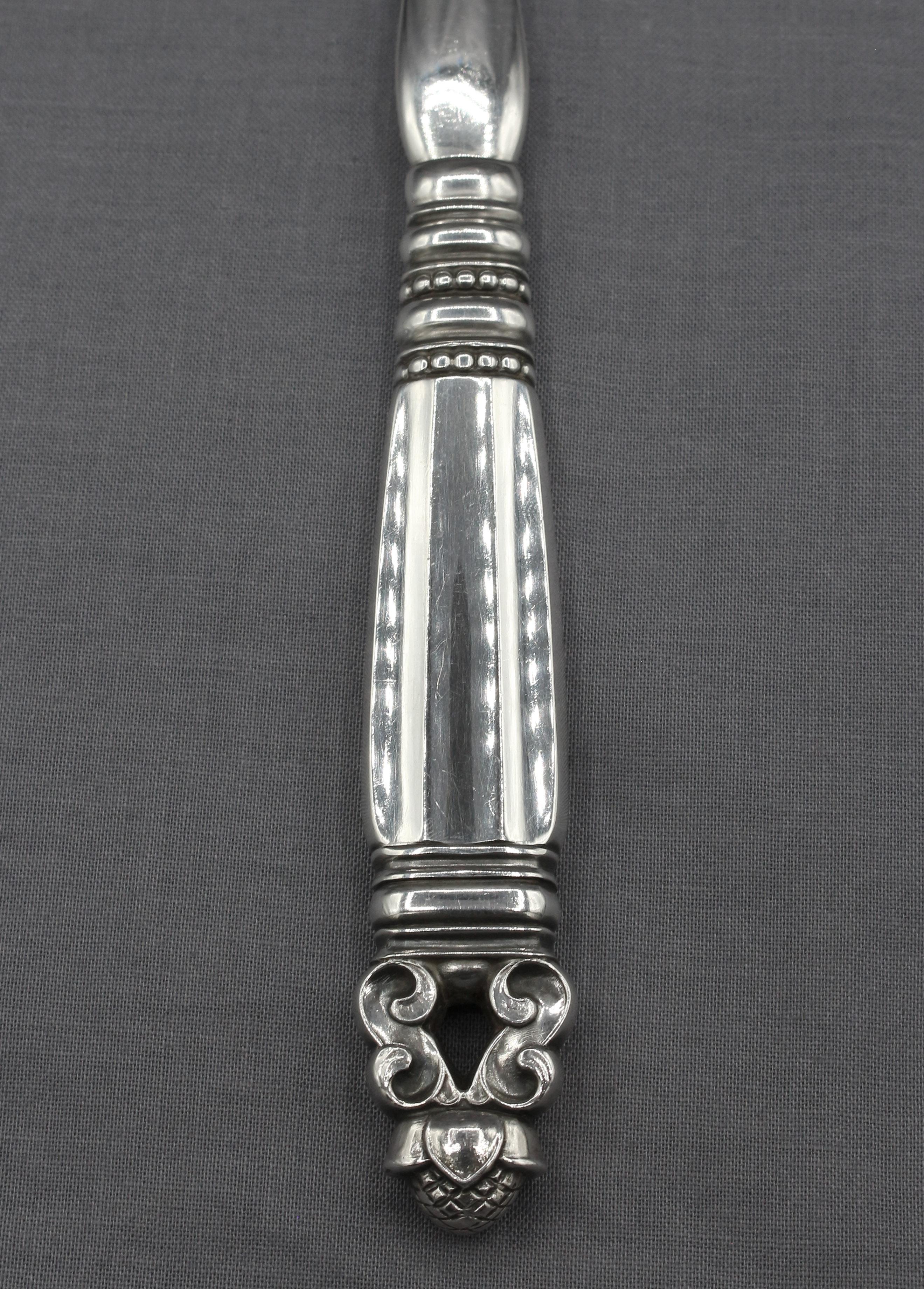 Danish 1933-44 Sterling Silver Salad Servers by Georg Jensen For Sale