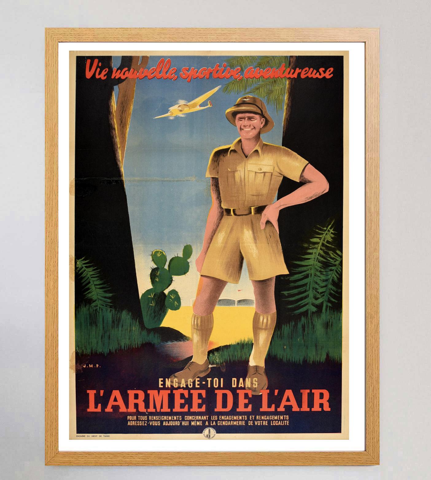 French 1933 Air Force, L'Armee De L'air Original Vintage Poster For Sale