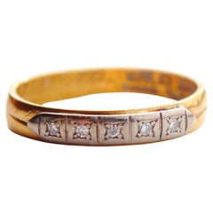 1933 Alliance Ring solid 23K Yellow Gold Diamonds ØUS9 /4.4gr