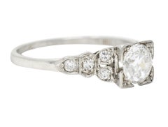 1933 Art Deco 1.02 Carats Diamond Platinum Engagement Ring GIA