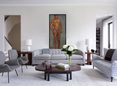 1933 Art Deco Male Men Nude Portrait Study Oil Painting by Olga von Mossig-Zupan