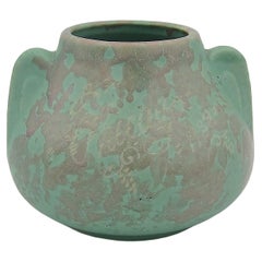 Antique 1933 Chicago World's Fair Mottled Green Art Pottery Vase