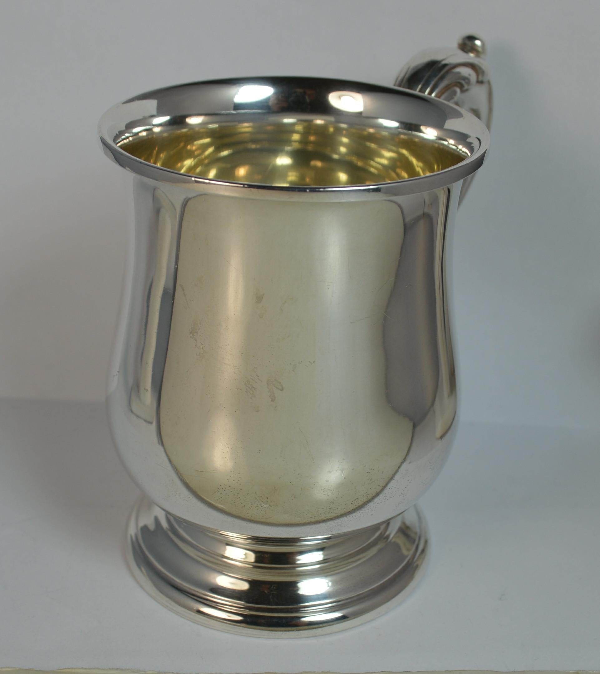 1933 Large and Heavy Hallmarked Silver Cup Mug or Tankard with No Engraving 1