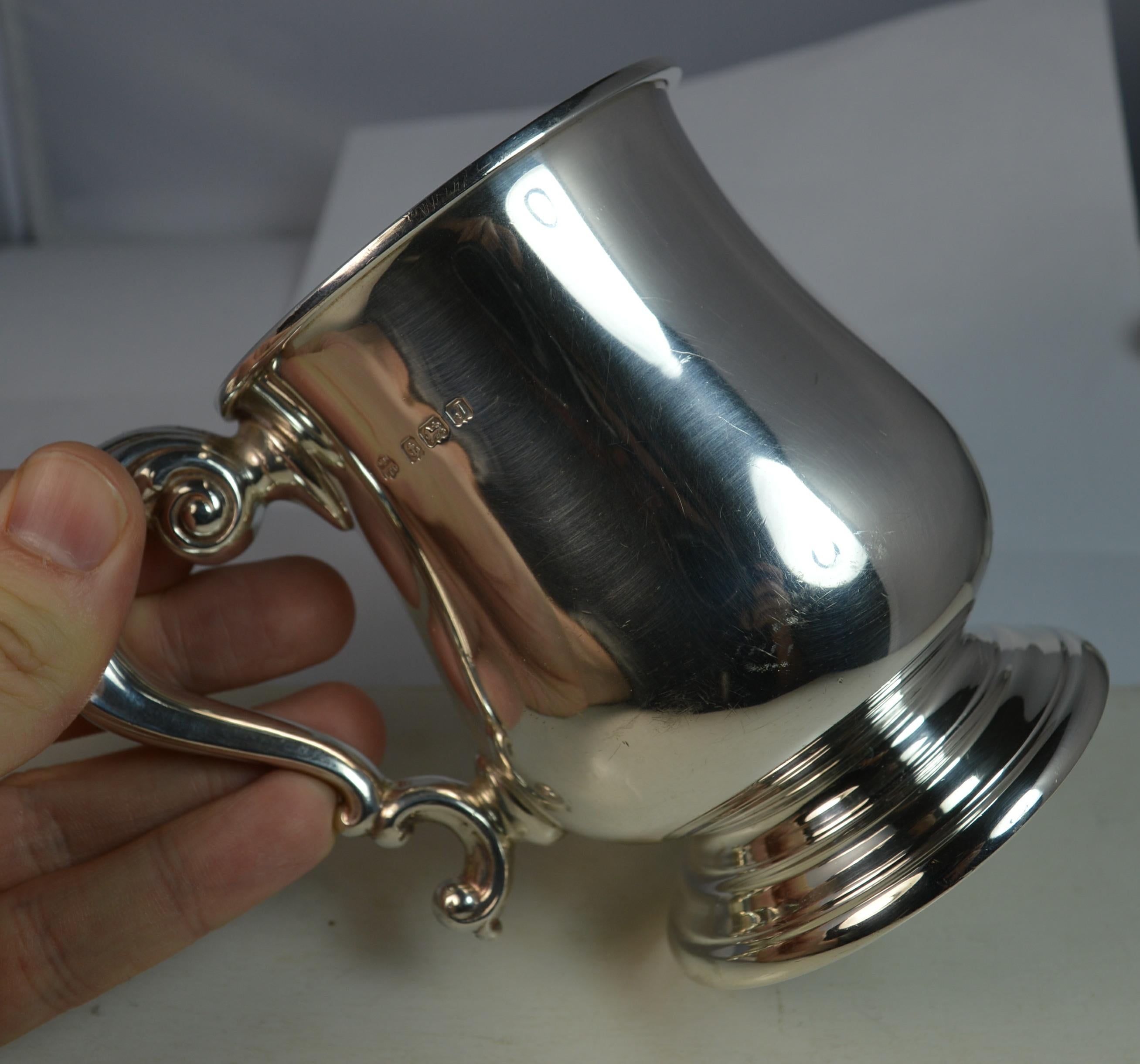 1933 Large and Heavy Hallmarked Silver Cup Mug or Tankard with No Engraving 3