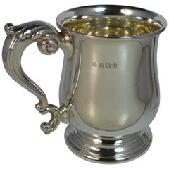 Vintage 1933 Large and Heavy Hallmarked Silver Cup Mug or Tankard with No Engraving
