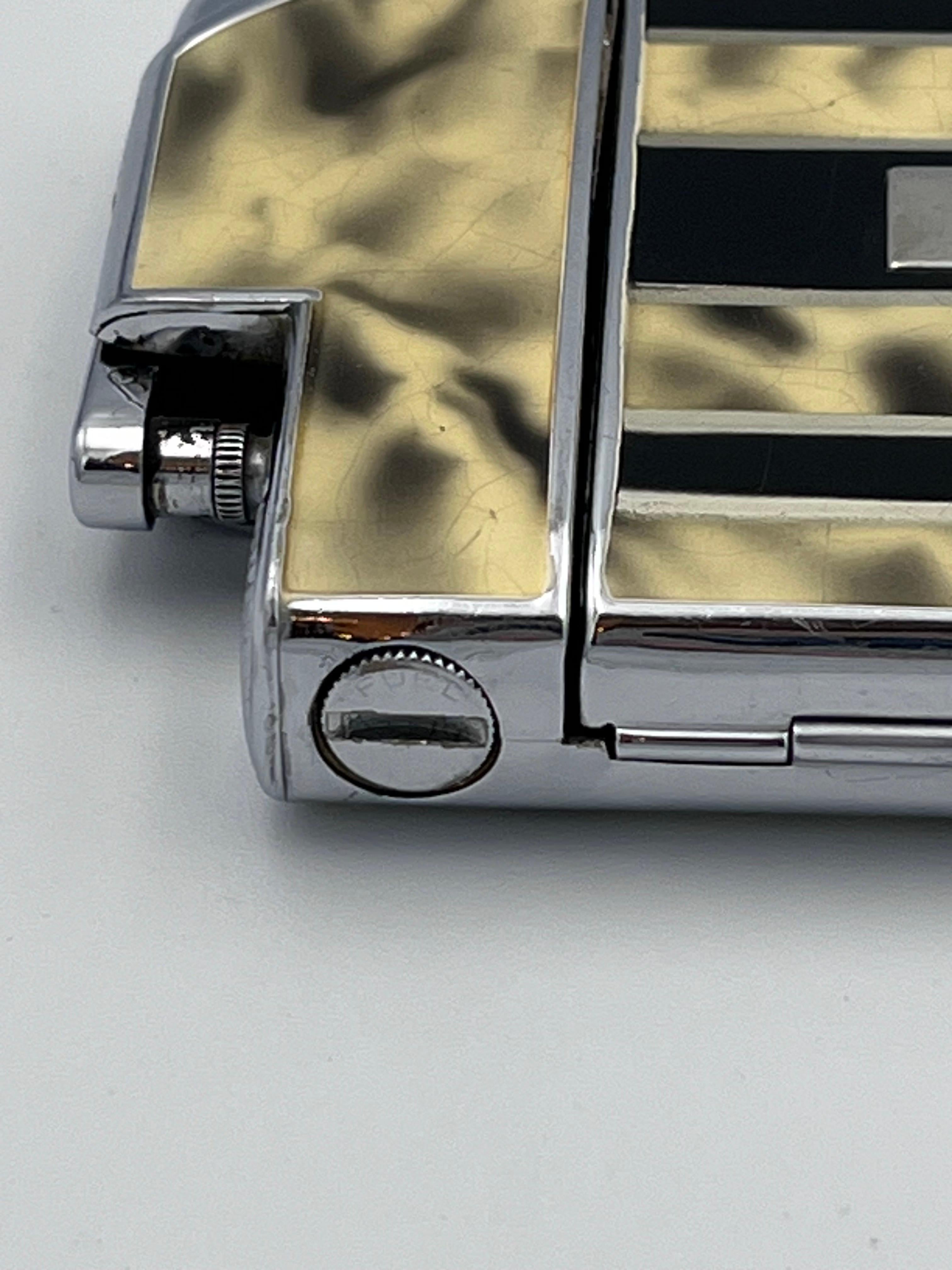 1933 Marathon Art Deco Enamel and Chrome Combo Jazz Age Cigarette Case & Lighter For Sale 6