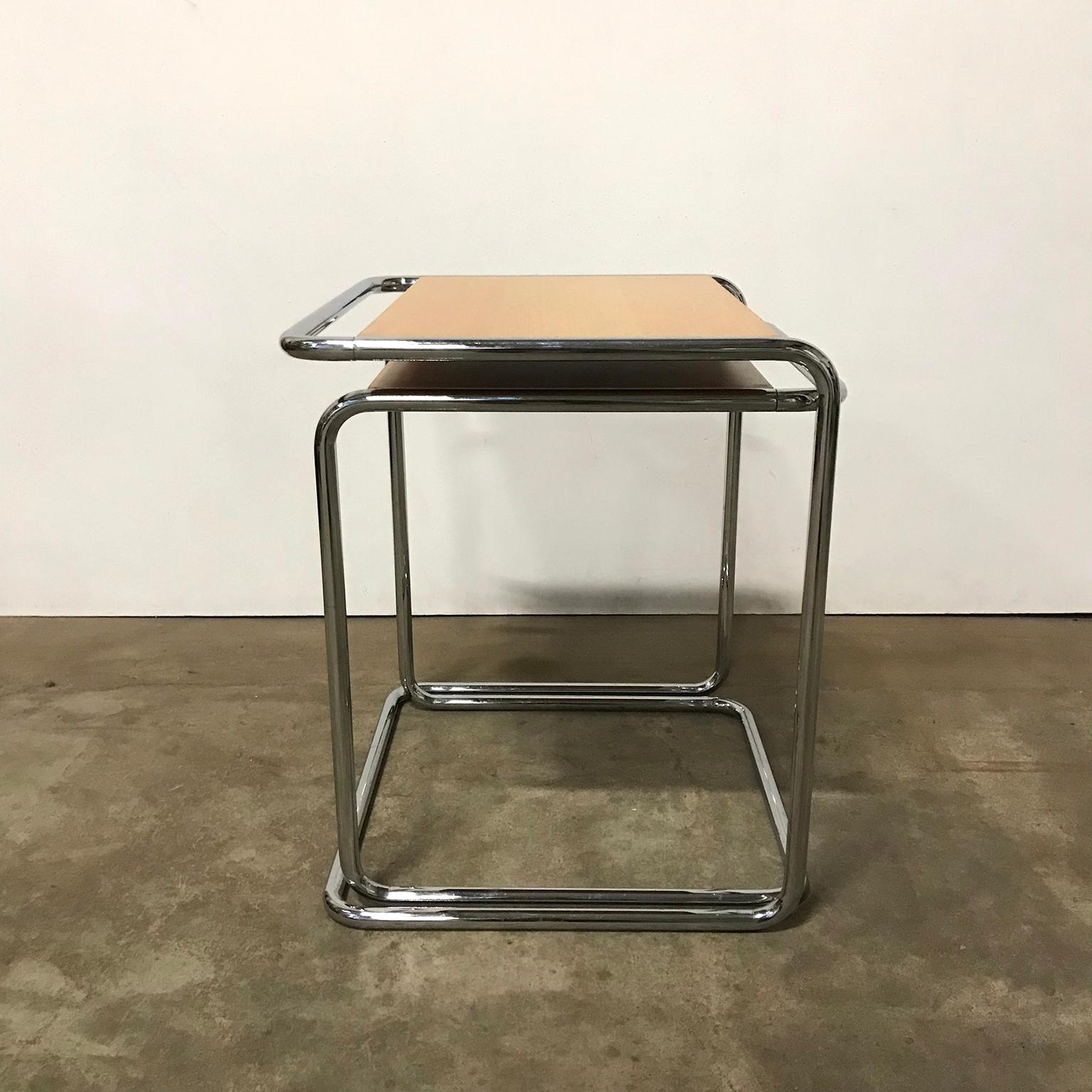 1933, Marcel Breuer for Thonet, B97A and B97B in Wood with Chrome Frame 7
