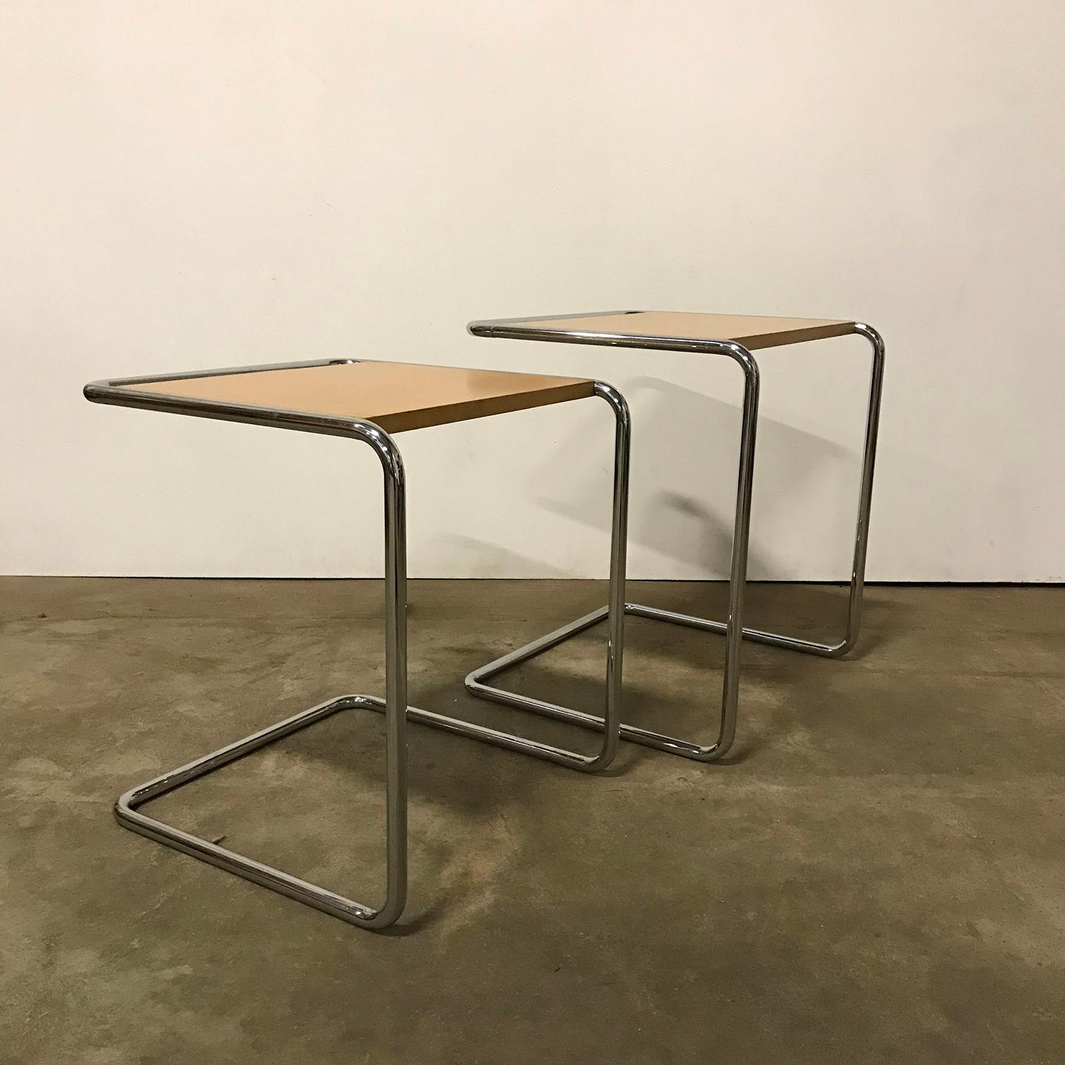 Mid-Century Modern 1933, Marcel Breuer for Thonet, B97A and B97B in Wood with Chrome Frame