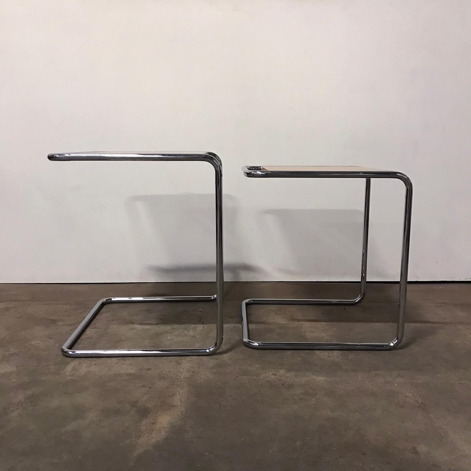 German 1933, Marcel Breuer for Thonet, B97A and B97B in Wood with Chrome Frame