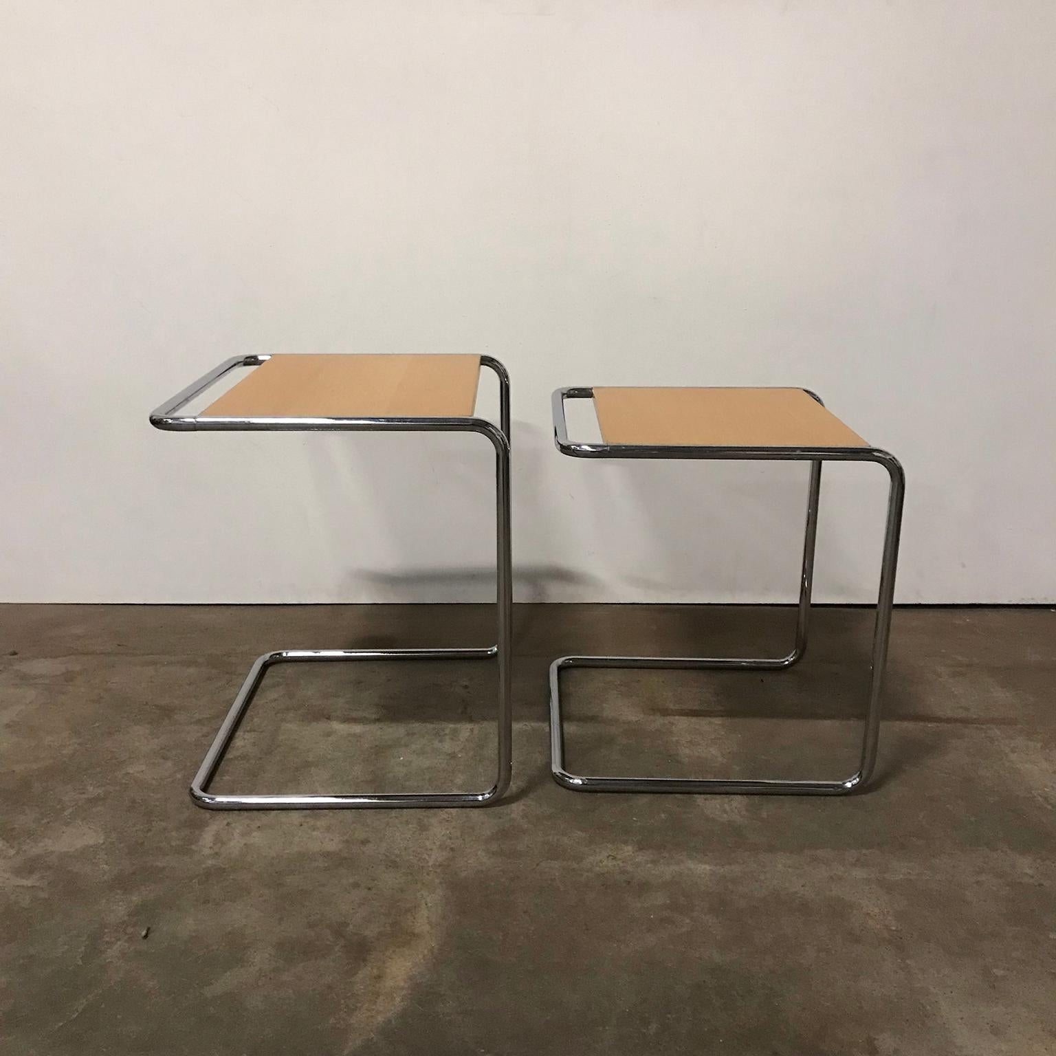 1933, Marcel Breuer for Thonet, B97A and B97B in Wood with Chrome Frame In Good Condition In Amsterdam IJMuiden, NL