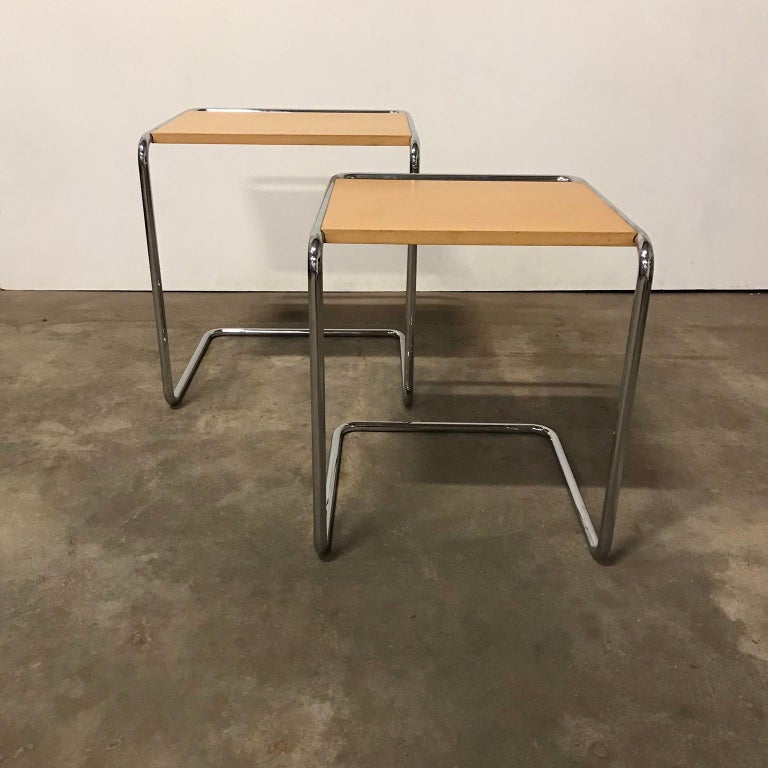 1933, Marcel Breuer for Thonet, B97A and B97B in Wood with Chrome Frame at  1stDibs