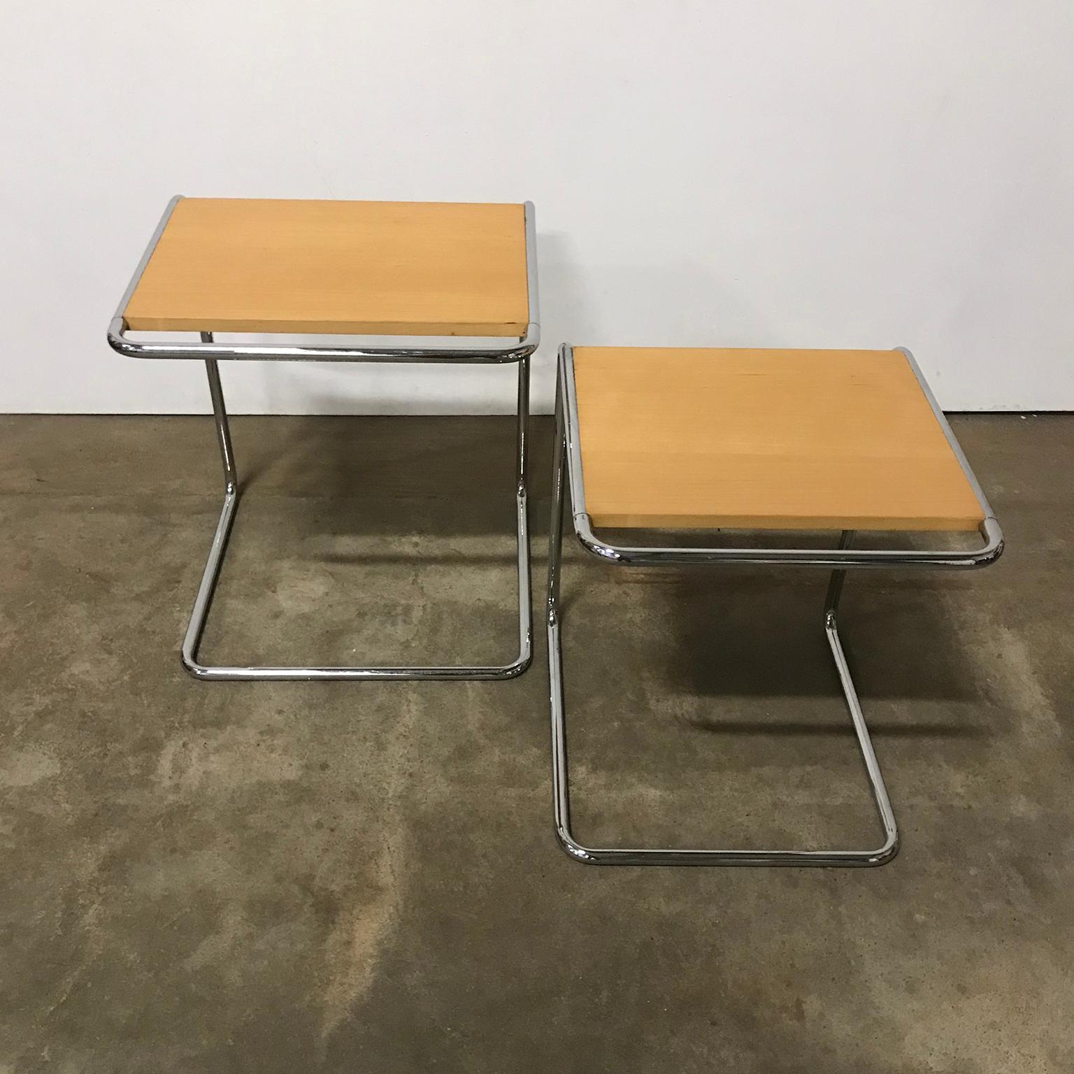1933, Marcel Breuer for Thonet, B97A and B97B in Wood with Chrome Frame 2