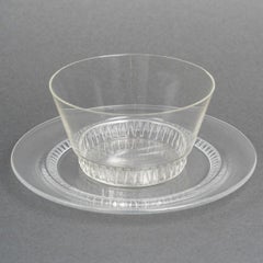 1933 René Lalique - Art Deco Tafelservice Bourgueil Glas 8 Teller 8 Schale