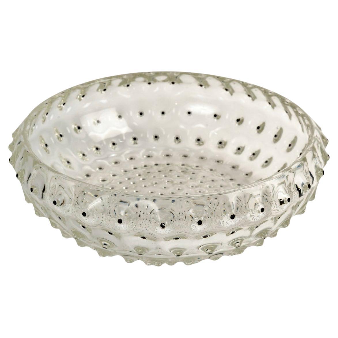 1933 René Lalique - Coupe Cactus en verre émaillé noir