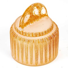 1933 René Lalique, Box Bombay Glass with Sepia Patina