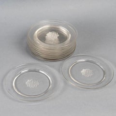 1933 René Lalique, Set of 10 Plates Molsheim Clear Glass