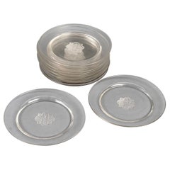 1933 René Lalique, Set of 10 Plates Molsheim Clear Glass