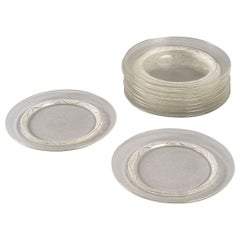 1933 René Lalique, Set of 10 Plates Phalsbourg Clear Glass Graps