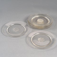 1933 René Lalique, Set of 6 Plates Molsheim Clear Glass