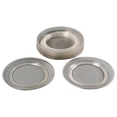 1933 René Lalique, Set de 8 assiettes Bourgueil Verre clair