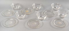 1933 René Lalique, Set of Bowls and Plates Molsheim Clear Glass, 12 Pieces