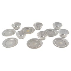 1933 René Lalique, Set of Bowls and Plates Molsheim Clear Glass, 12 Pieces
