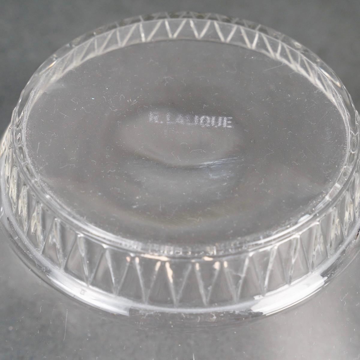 Moulé 1933 René Lalique - Service de Table Bourgueil Verre Clair - 8 Bols + 8 Assiettes