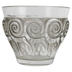 Antique 1933 René Lalique Vase Rennes Glass with Grey Patina