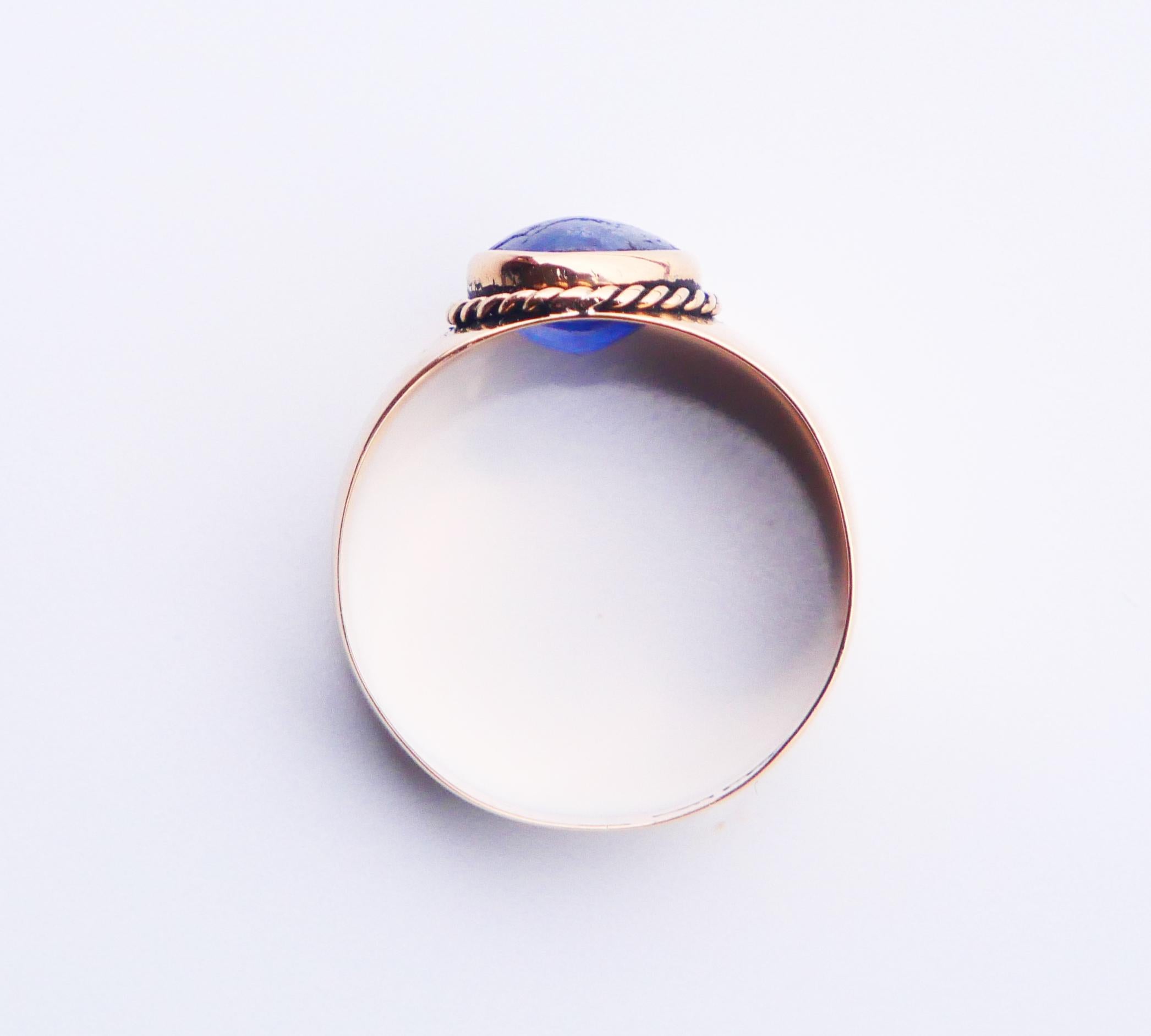 Women's 1933 Ring natural 1.75ct Sapphire solid 18K Gold ØUS5.5 / 2.3gr For Sale