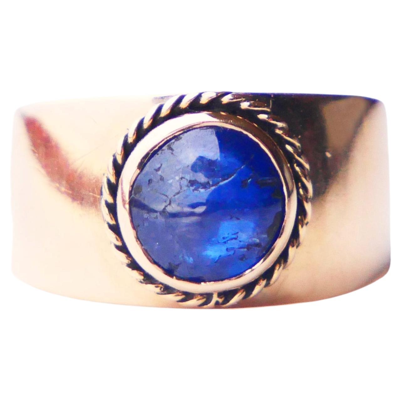 1933 Ring natural 1.75ct Sapphire solid 18K Gold ØUS5.5 / 2.3gr