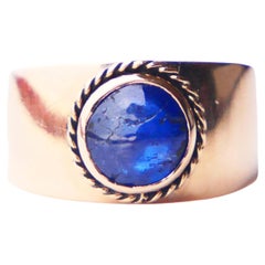 1933 Ring natural 1.75ct Sapphire solid 18K Gold ØUS5.5 / 2.3gr