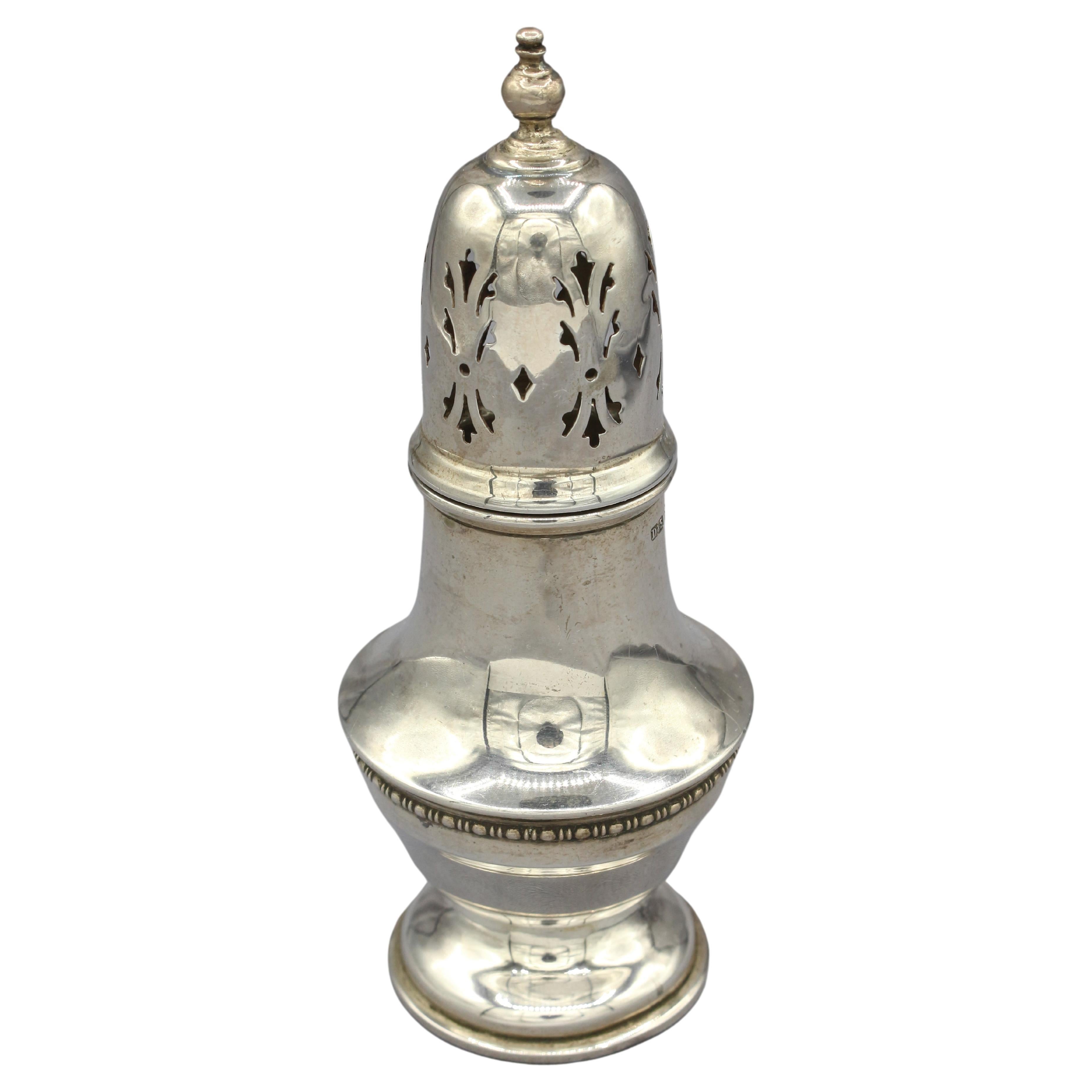 1933 Sterling Silver Sugar Caster by Duncan & Scobbie For Sale