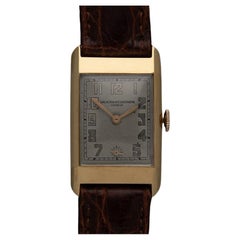 1933 Vacheron & Constantin Vintage Mens Art Deco Rectangular Watch - 18K Gold