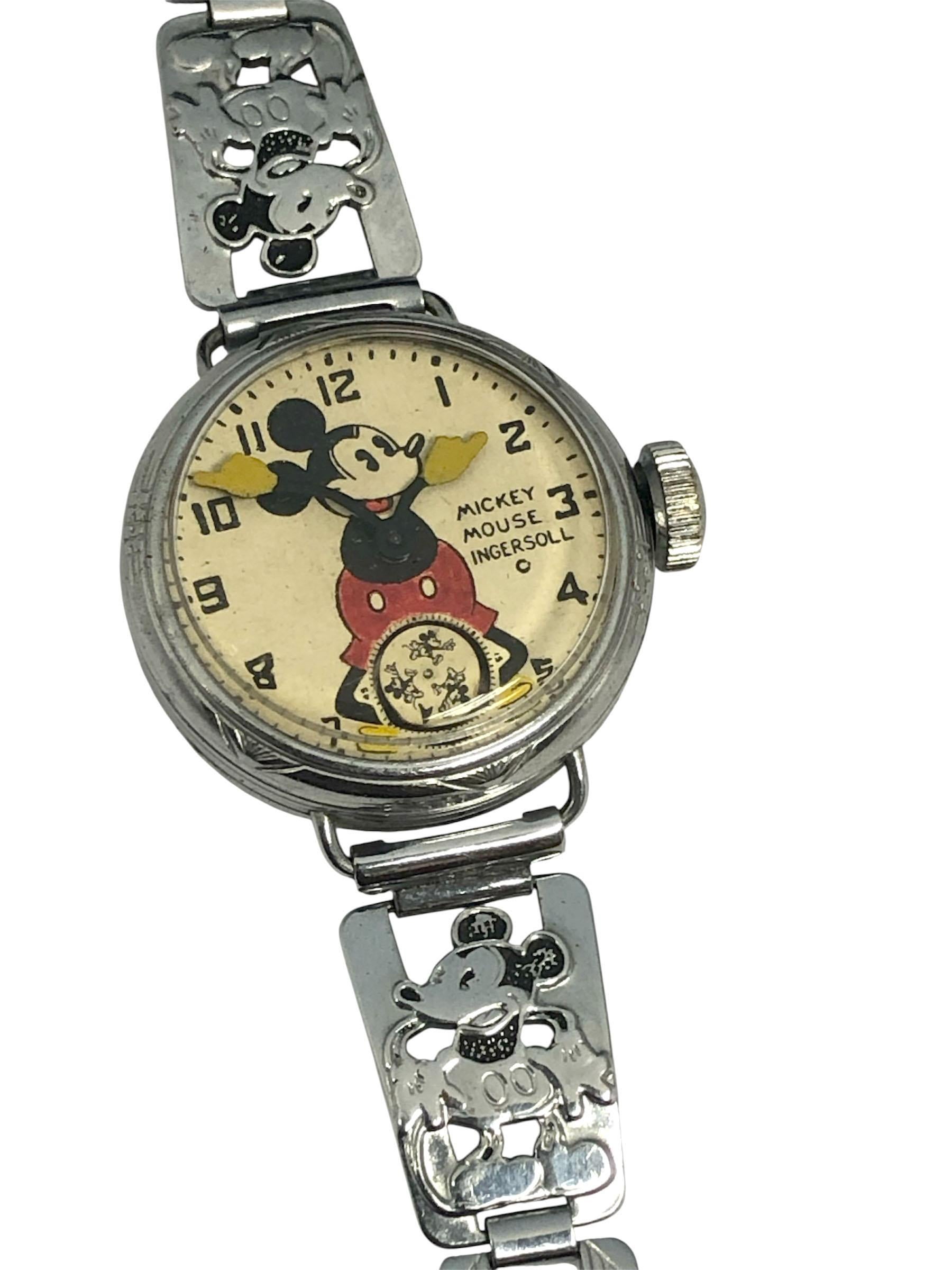 1933 Vintage Ingersoll Mickey Mouse Manual Armbanduhr mit wichtigen Provenienz im Angebot 1