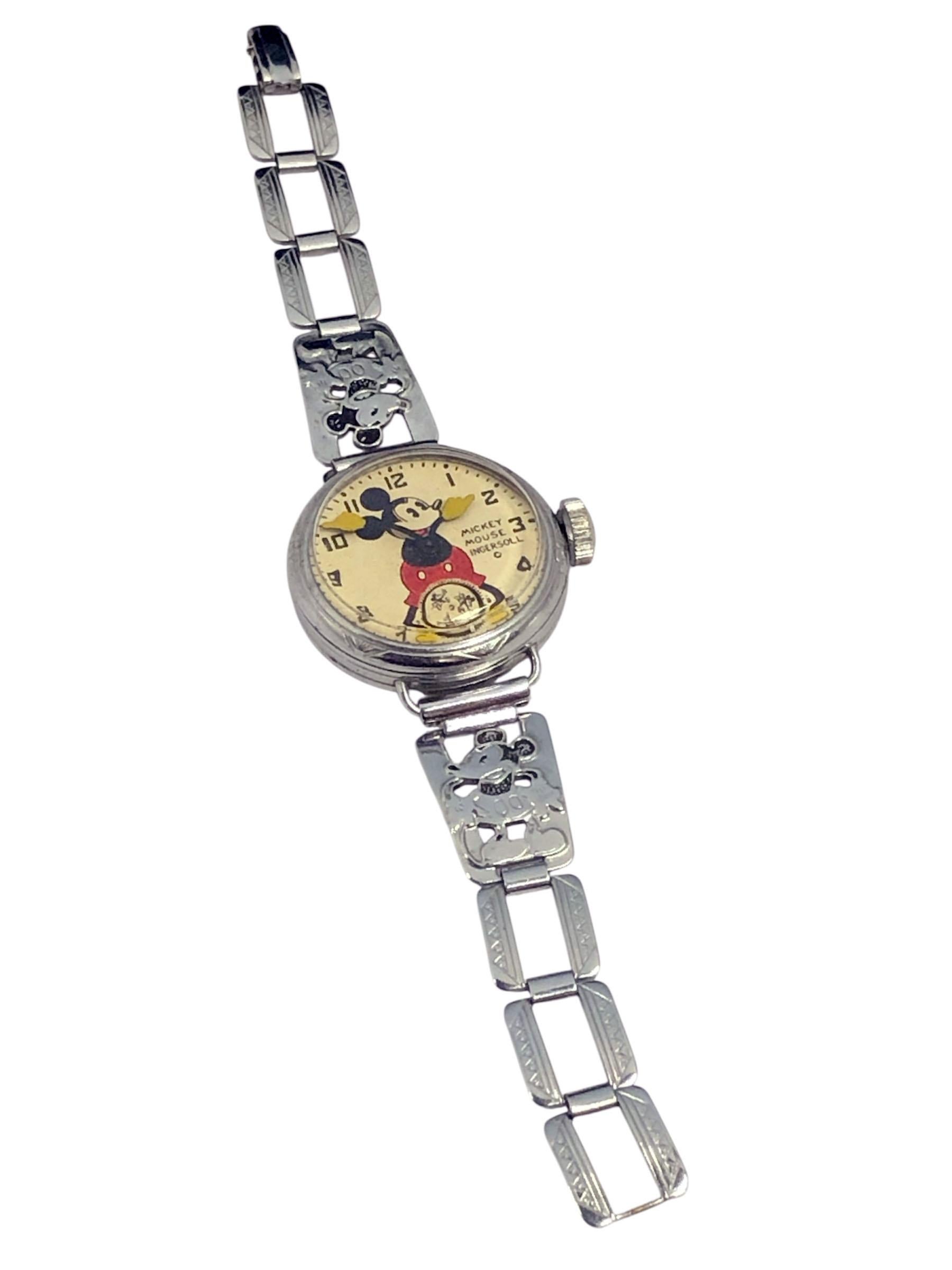 1933 Vintage Ingersoll Mickey Mouse Manual Armbanduhr mit wichtigen Provenienz im Angebot 2