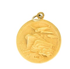 1933 World's Fair Pendant 14 Karat Gold