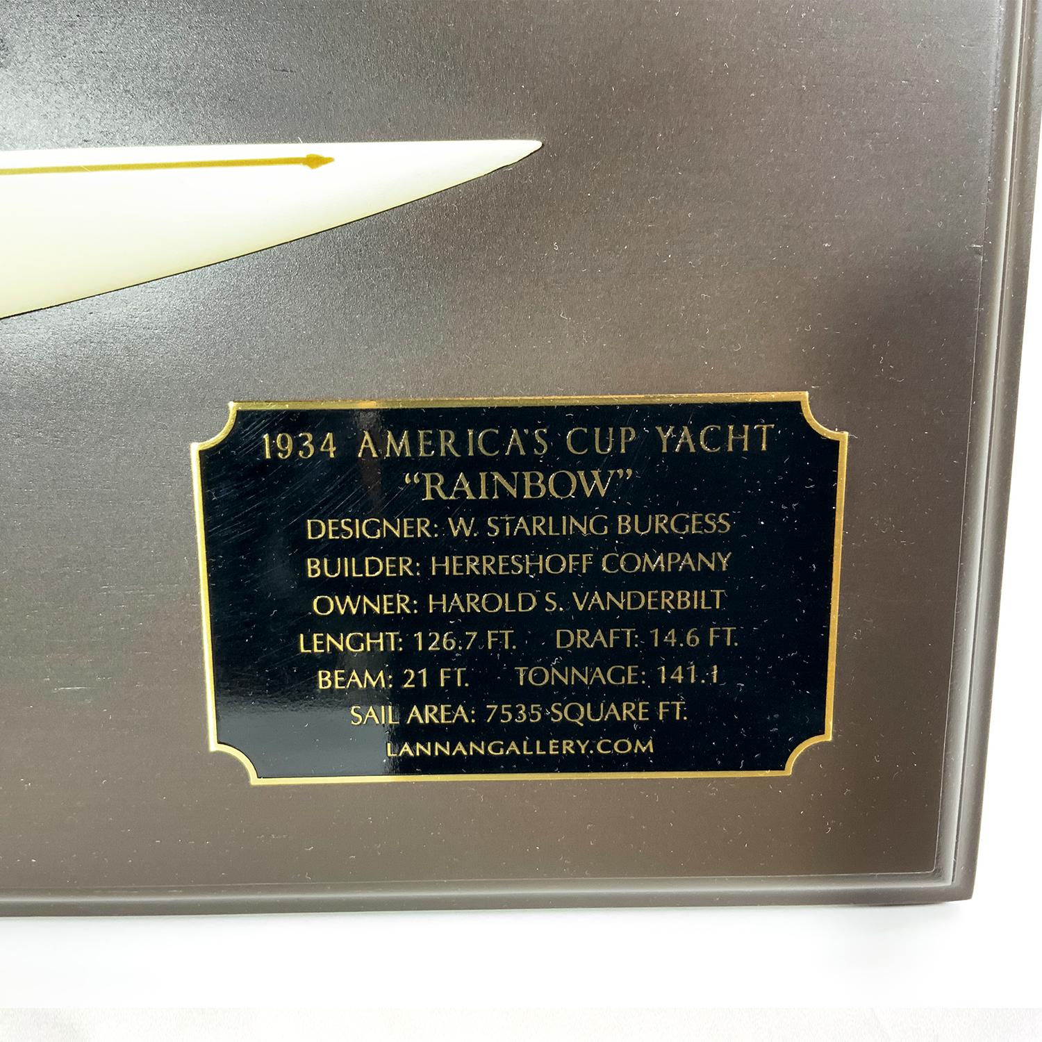 Americas Cup Yacht Regenbogen-Halbmodell, 1934 im Zustand „Hervorragend“ im Angebot in Norwell, MA