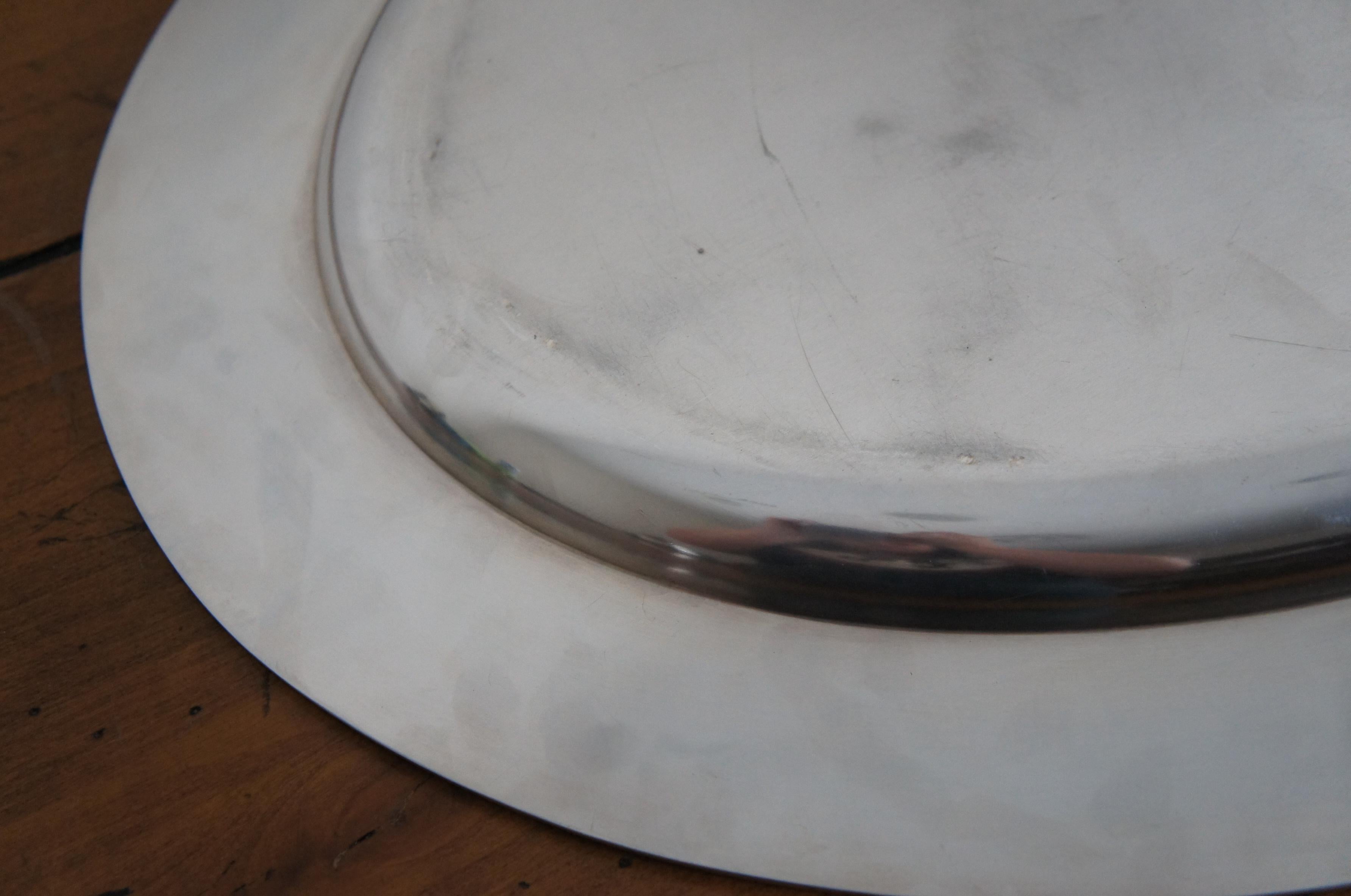 1934 Antique Reed & Barton Silver Plate Oval Serving Vanity Platter Tray 21
