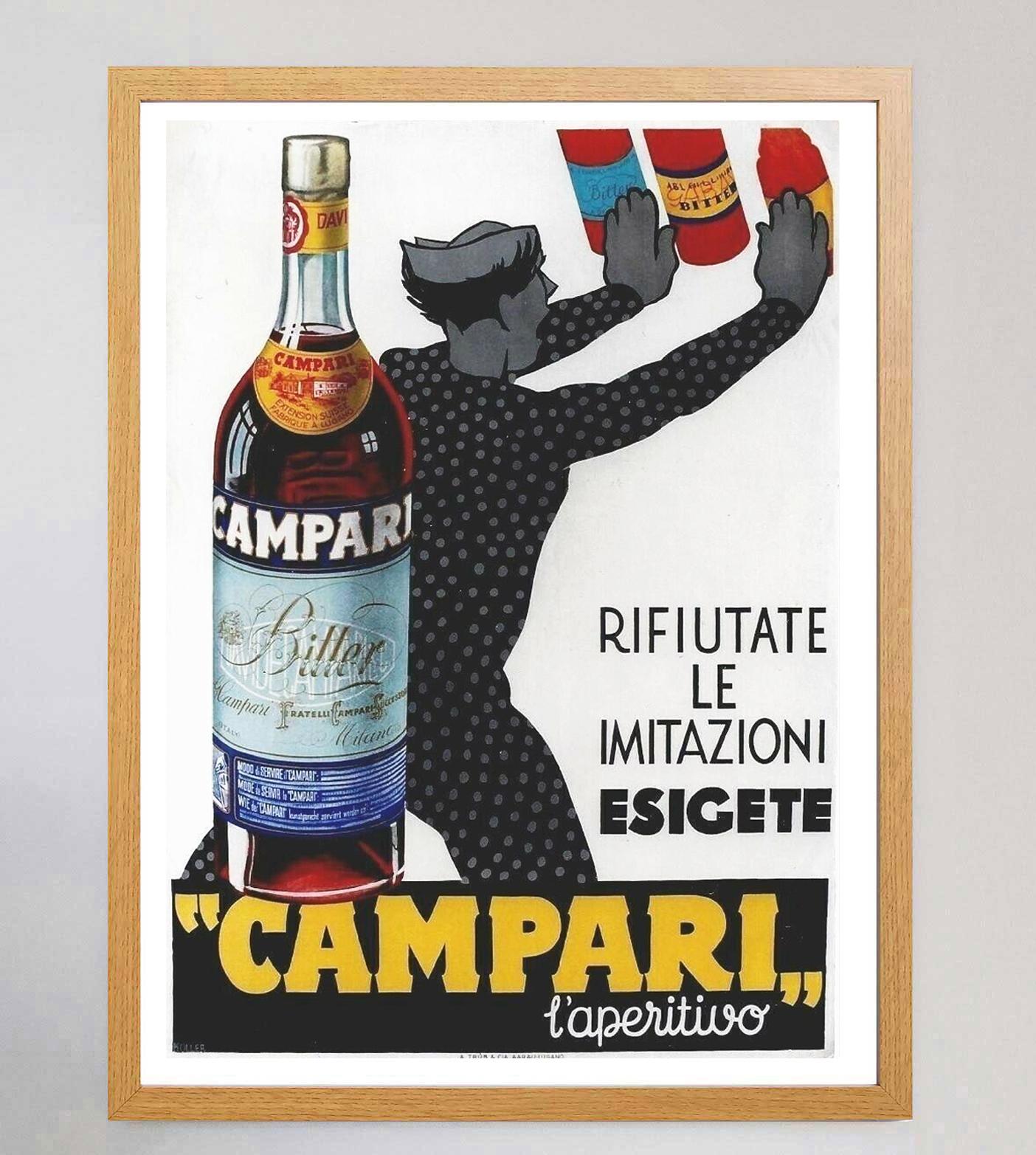 italien Affiche rétro originale Campari l'Aperitivo, Koller, 1934 en vente