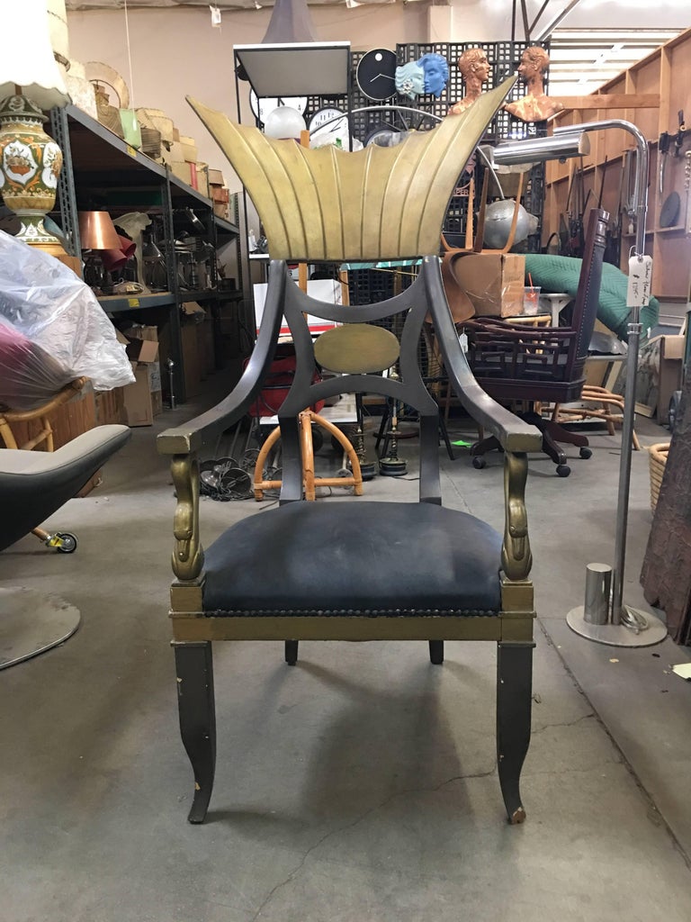 1934 Cleopatra Prop Egyptian Throne Chair Used by Claudette Colbert For Sale at 1stDibs