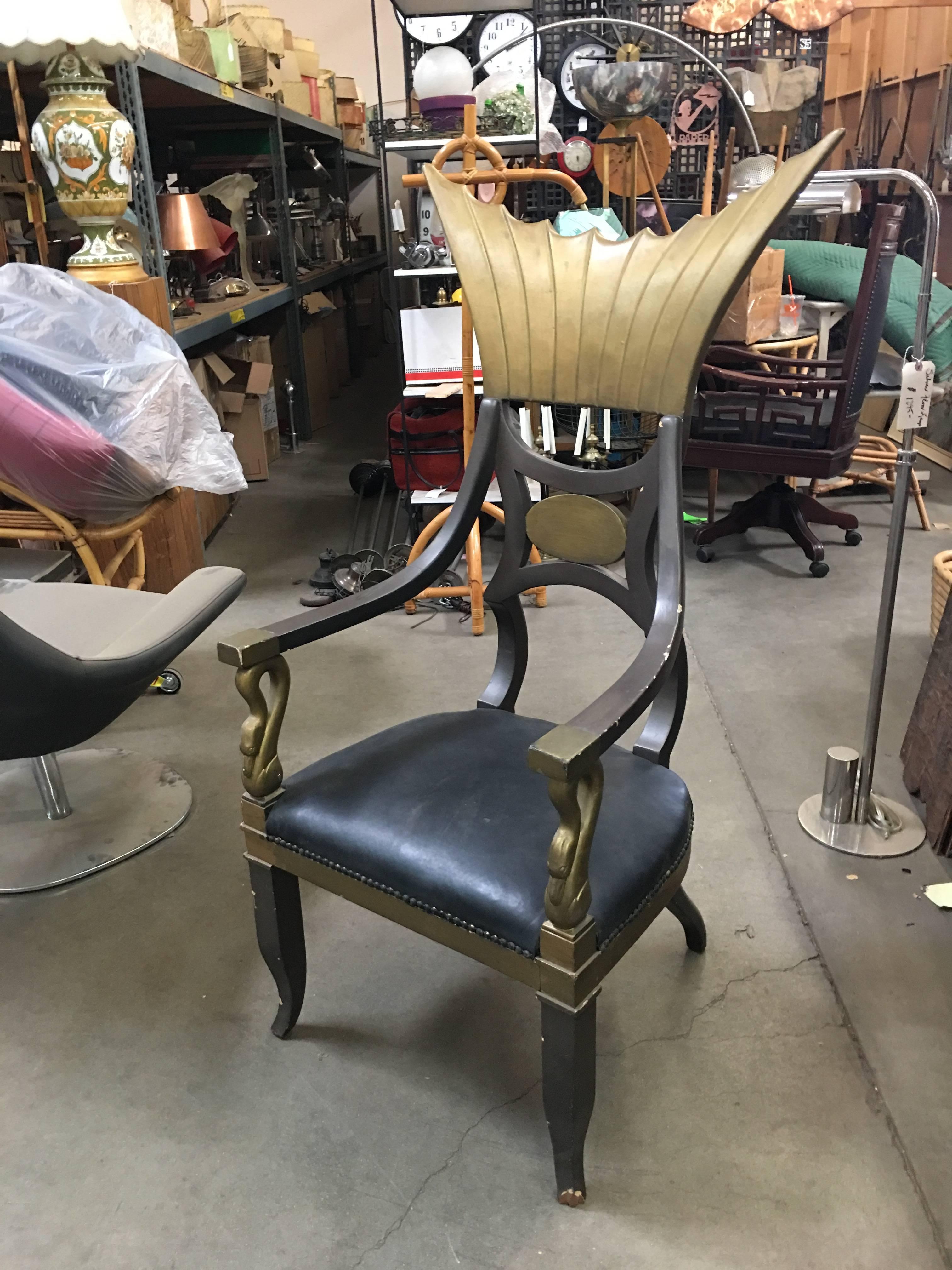 Egyptian Revival 1934 Cleopatra Prop Egyptian Throne Chair Used by Claudette Colbert For Sale