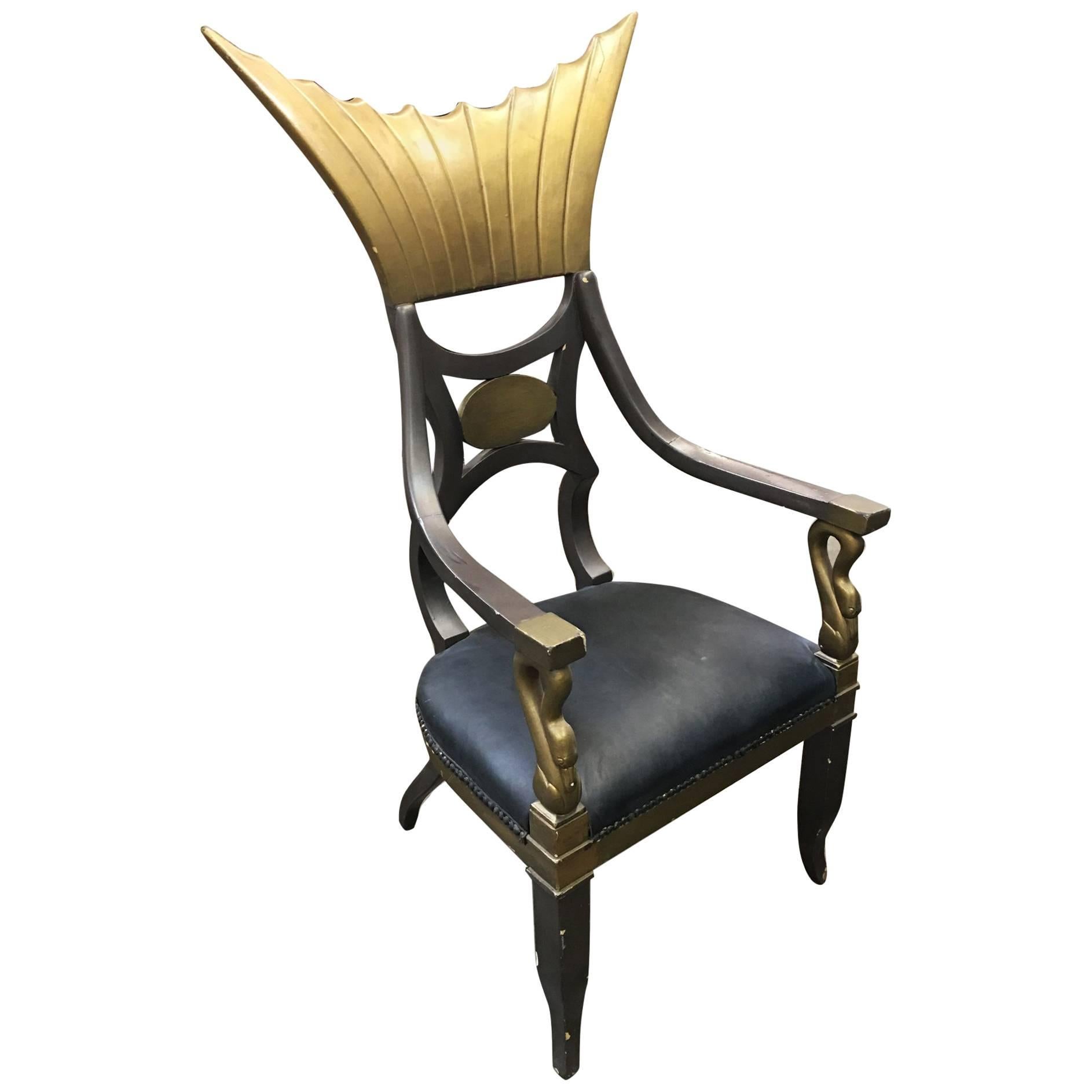 1934 Cleopatra Prop Egyptian Throne Chair Used by Claudette Colbert For Sale