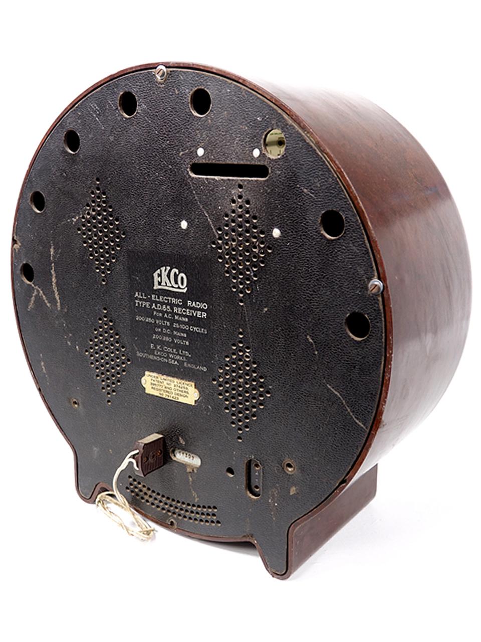 Anglais 1934 EKCO AD65 sur pied d'origine, design Wells Coates